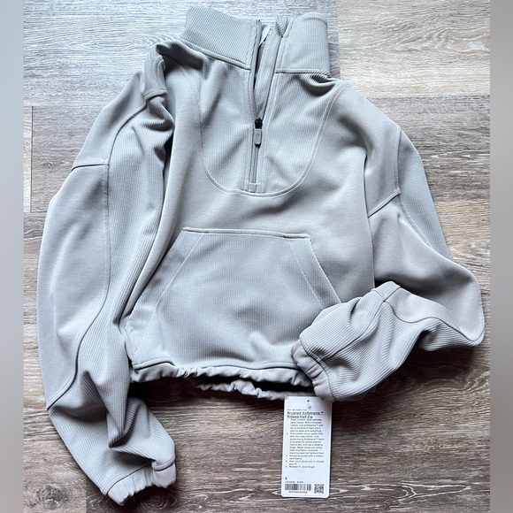 lululemon athletica Tops - New with tag Lululemon Brushed Softstreme Half Zip size 6. Color is riverstone